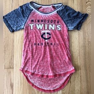 MLB Minnesota Twins Burnout T-Shirt Girl’s Size S 6/6X